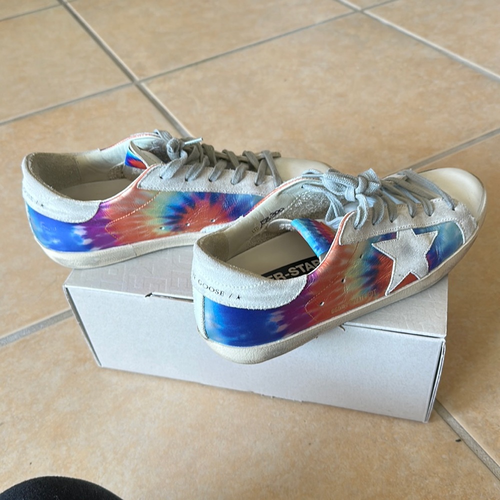 Golden goose super-star classic tye dye white 38